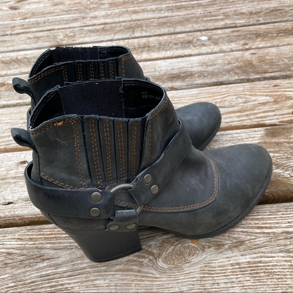 Boc Black Leather Motorcycle Ankle Boot